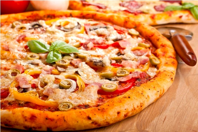 Greek food: Assorted pizzas